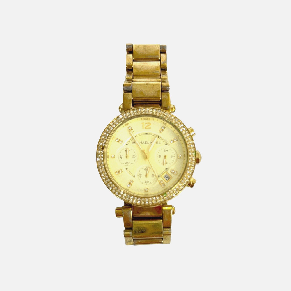 Michael Kors Women's Watch Gold Rhinestones Not Tested